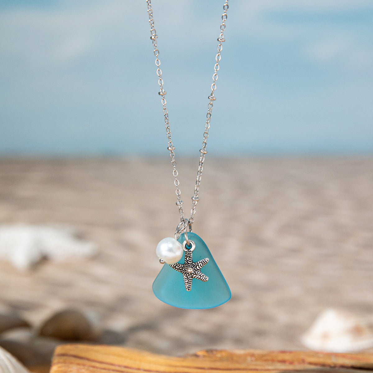 Wholesale  Ocean Vacation Style Starfish Shell Pendant Necklace