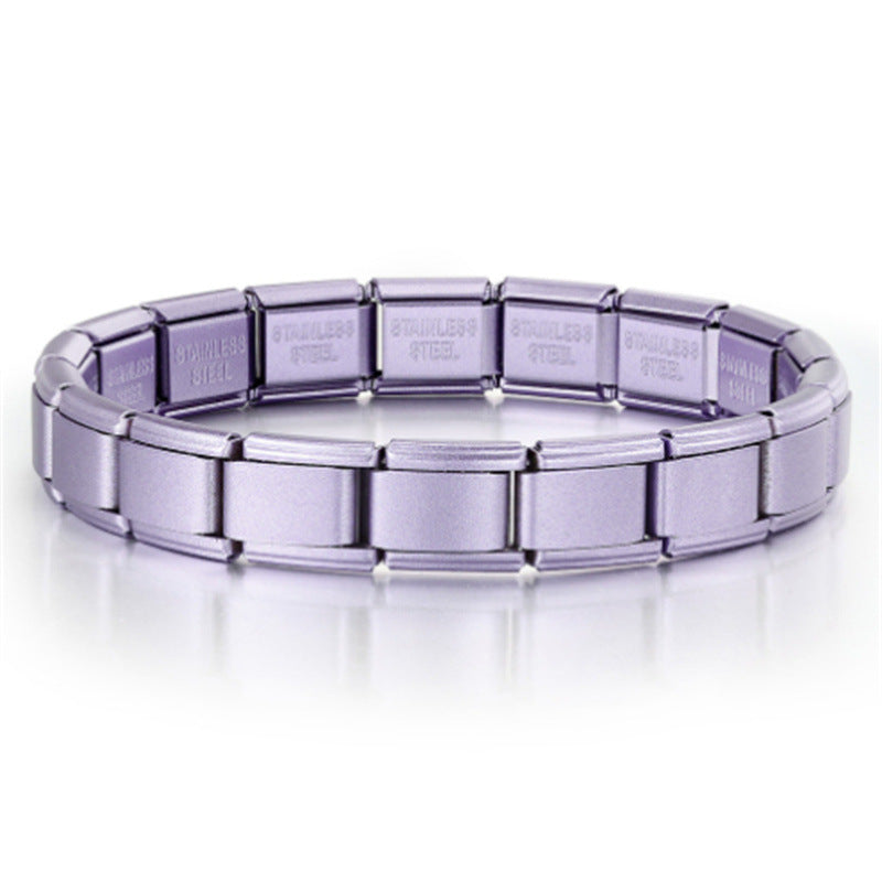 Wholesale  Italian Modular Bracelet 9mm DIY Splicing Removable Titanium Steel Round Bracelet