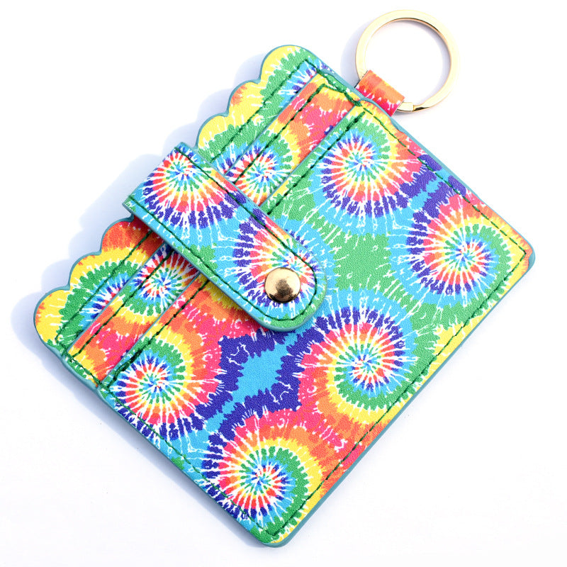 Wholesale Western Style Leopard Plaid Flower Card Holder Keychain ACC-KC-QiuXue001