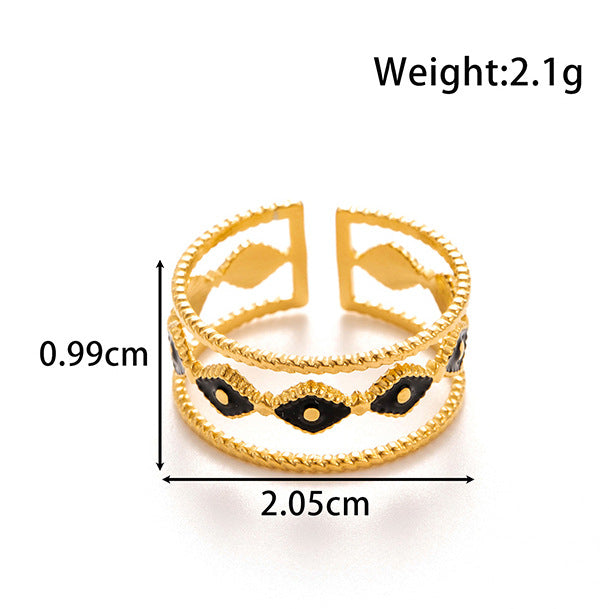 Wholesale  Red Titanium Steel Oil Dropping Light Luxury Retro Ring