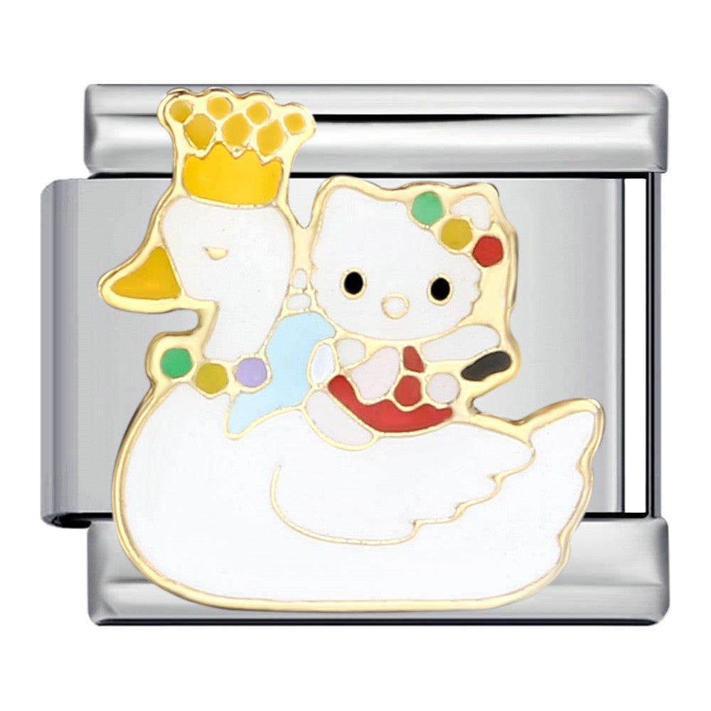 Wholesale Cute cartoon Italian module bracelet titanium steel welding oil dripping DIYCharms