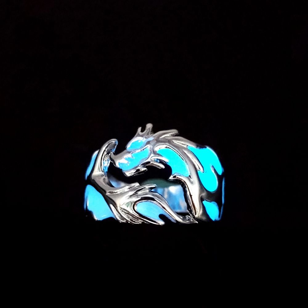 Wholesale  Luminous Flying Dragon Retro Men' s Ring