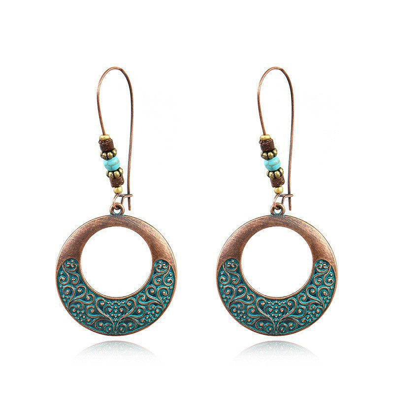 Wholesale Bohemian hippie earrings fashion alloy long exaggerated earrings retro nostalgic female earrings ear jewelry