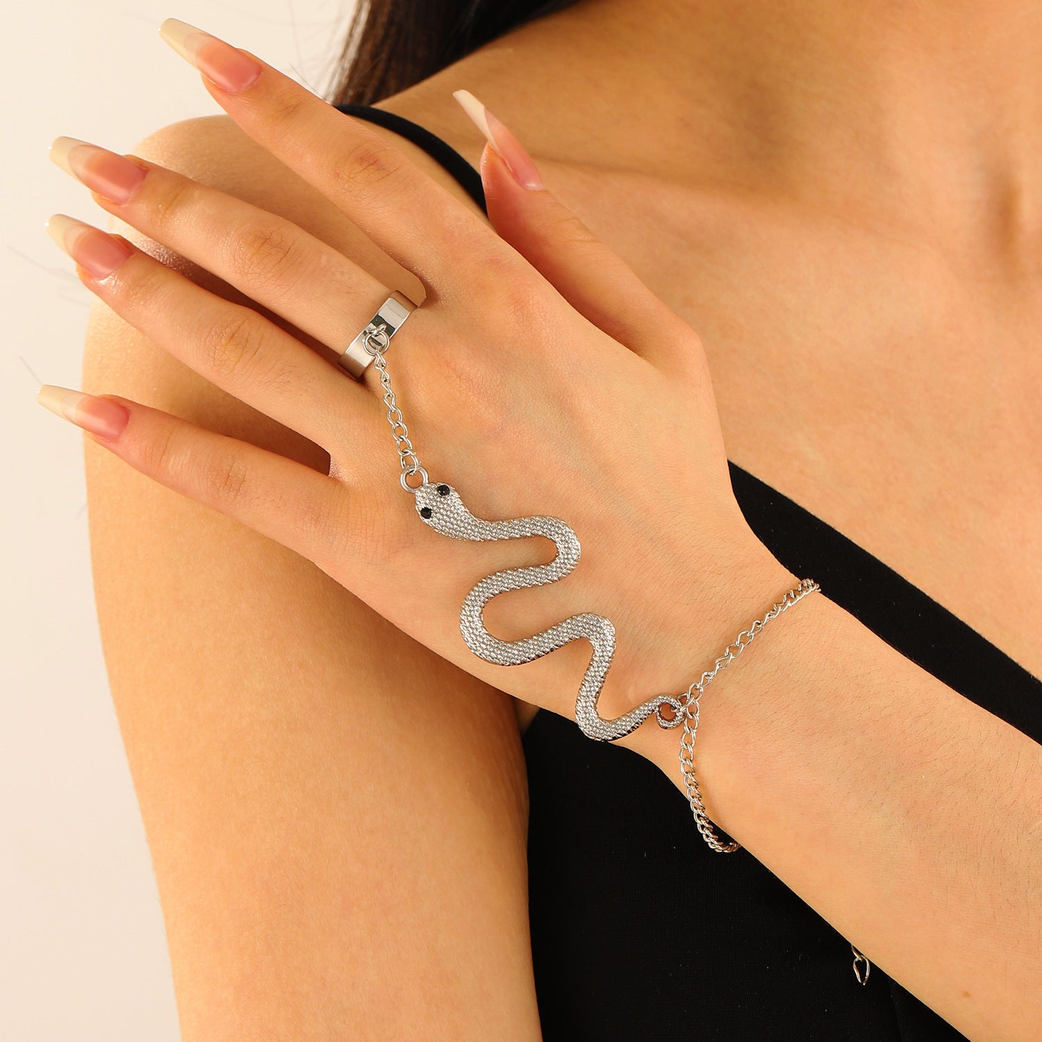 Wholesale  Snake  Ring Bracelet Set Women Alloy Electroplating Boutique Jewelry Accessory