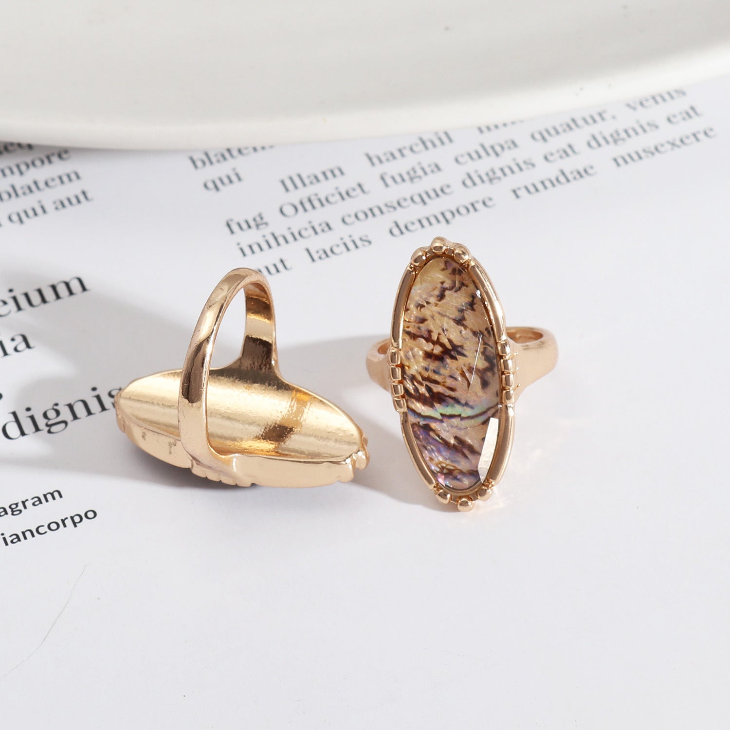 Wholesale faceted shell simple ring