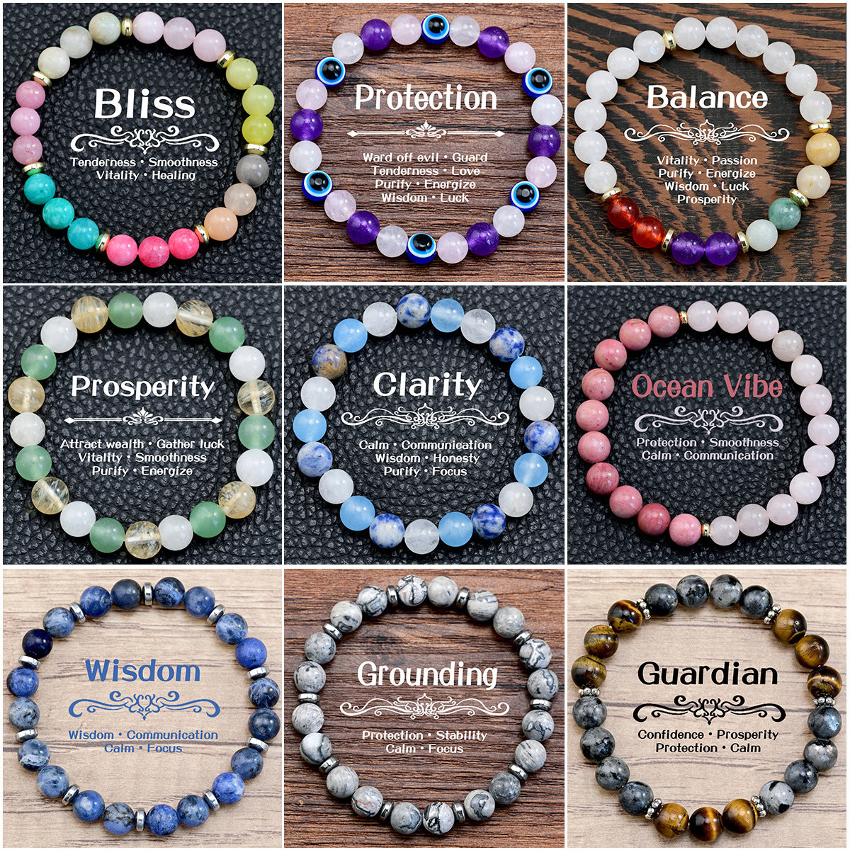 Wholesale Vintage Blue Stone Round Beaded Bracelet,  Women' s Elastic Stretch,  Fashion Accessory Gift for Resale