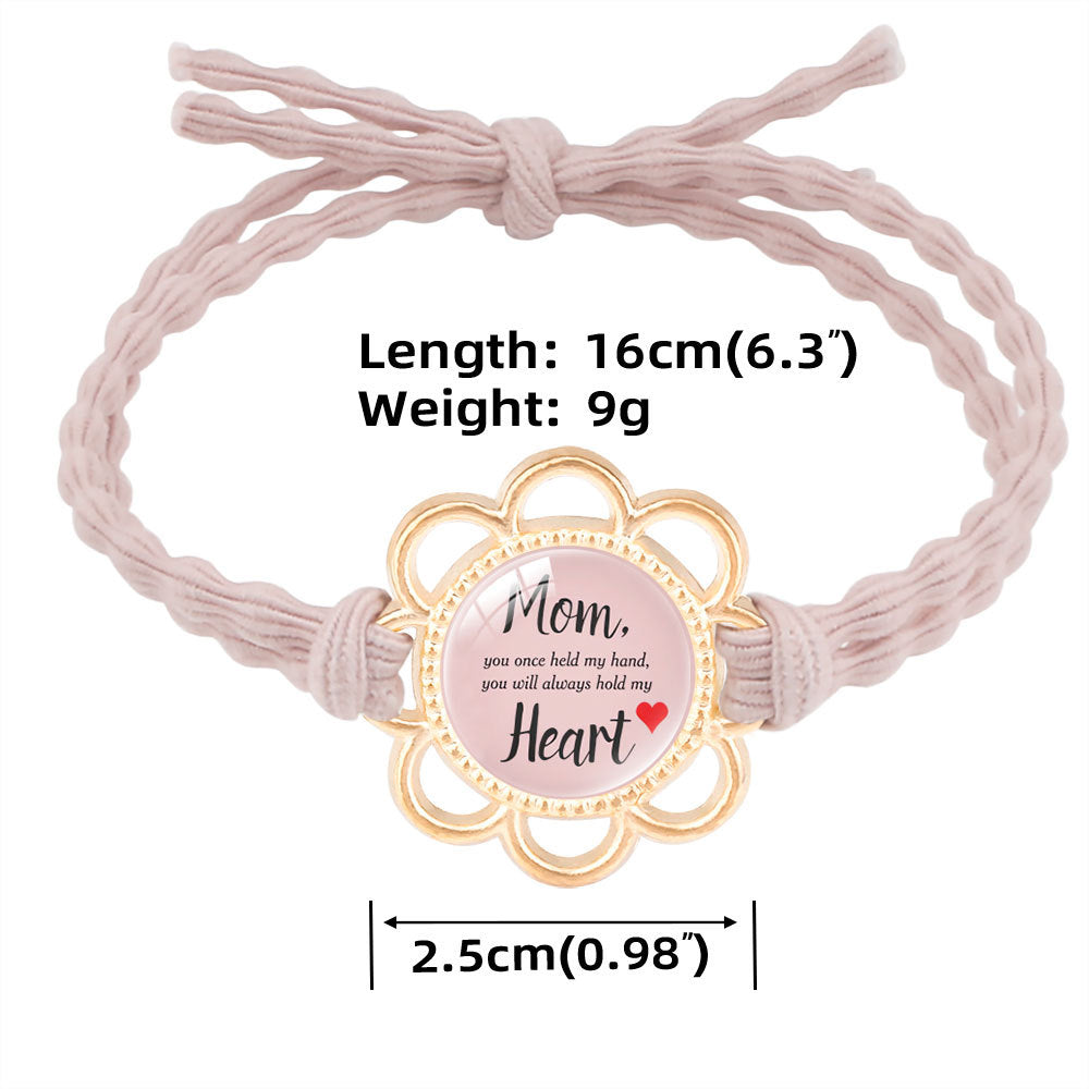 Wholesale mother's day jewelry hair rope bracelet dual-purpose alloy Mom