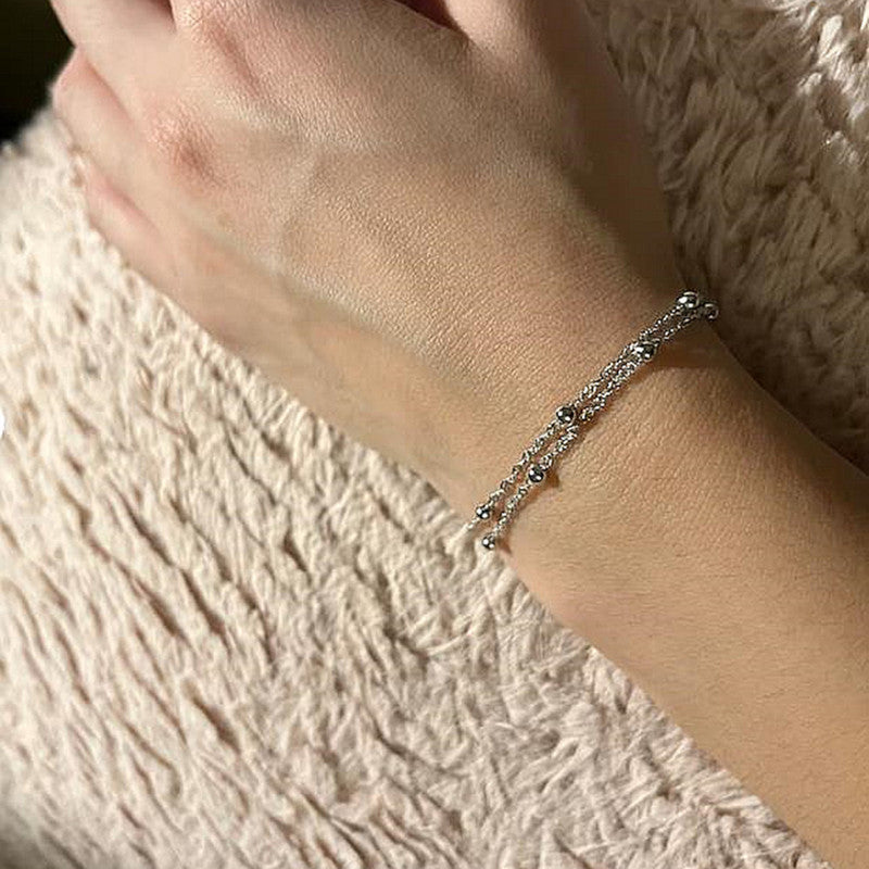 Wholesale Gold Electroplated Alloy Bohemian Three Layer Bead Chain Bracelet For Women Layered Trendy Jewelry