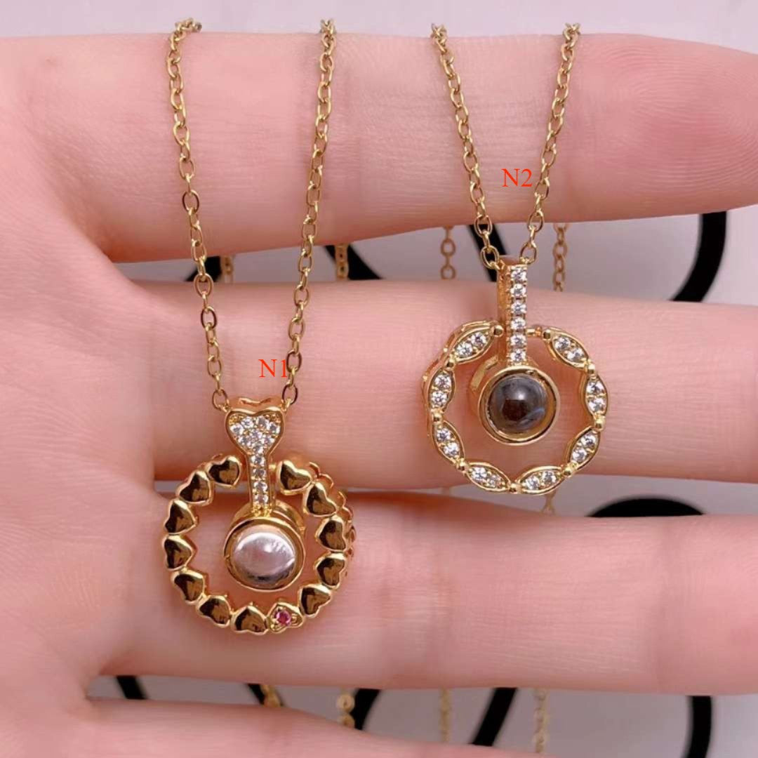 Wholesale 100 languages I love you projection temperature necklace