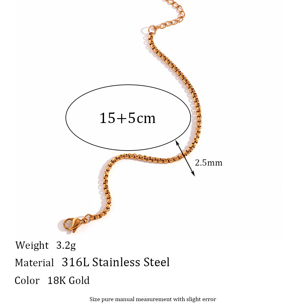 Wholesale Geometric Stainless Steel Chain Bracelet with Gold Plating,  Fashion Accessory for Women,  Boutique Resale Gift