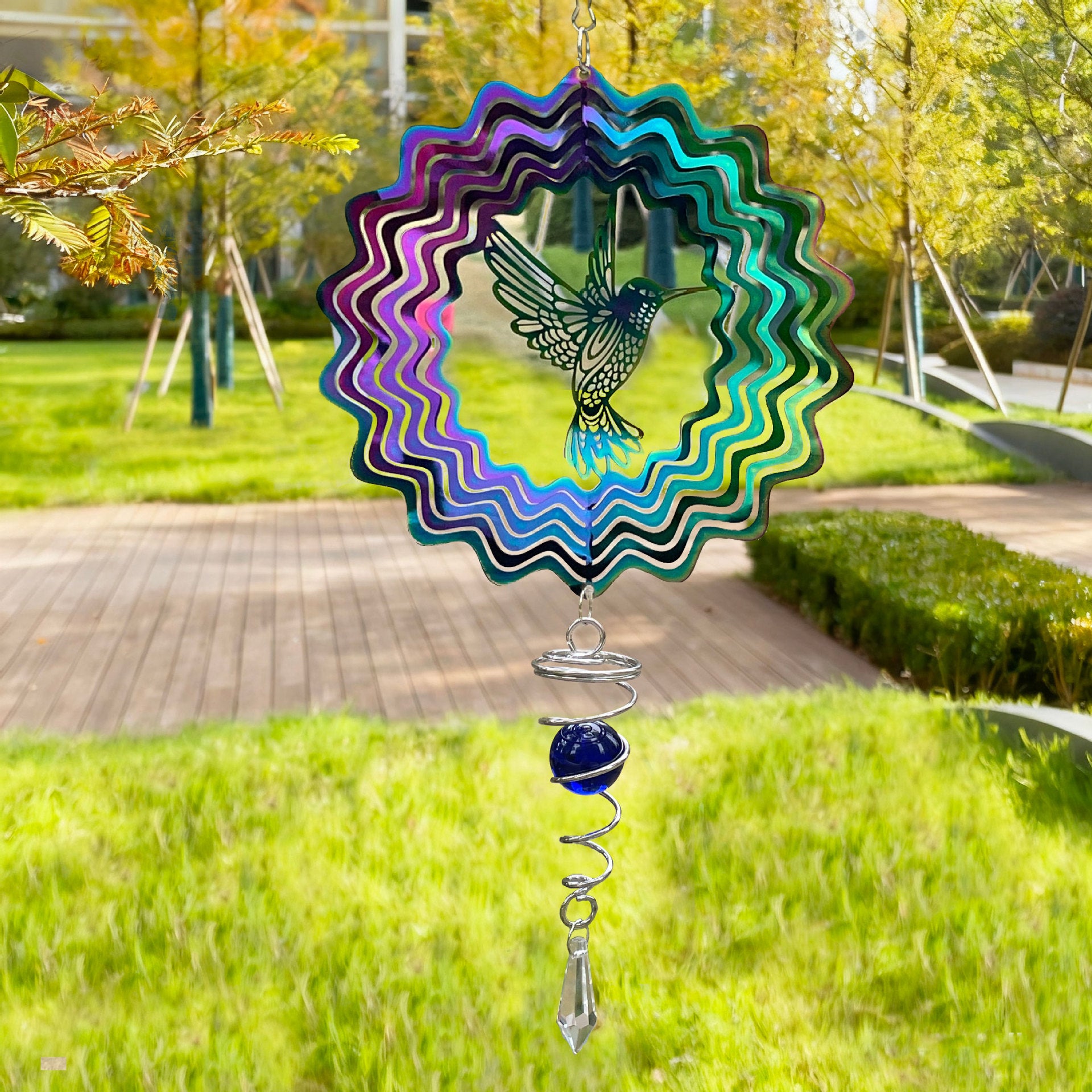 Wholesale 3D Rotating Butterfly Heart Wind Chime