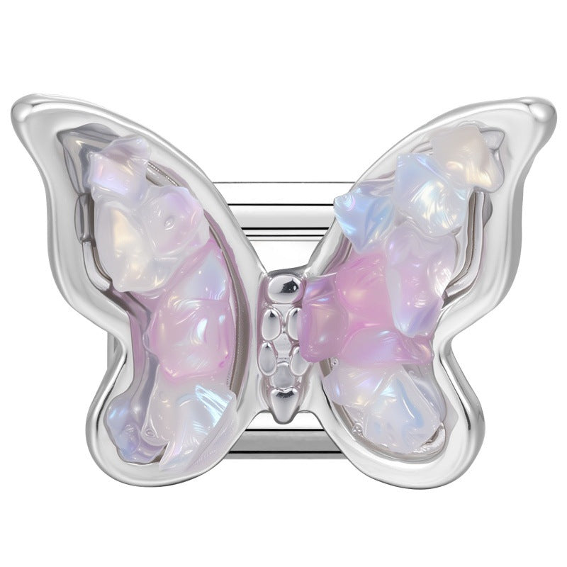 Wholesale DIY Italian Style Butterfly Flower Pearl Bracelet Set Stainless Steel Jewelry Accessory Gift Boutique