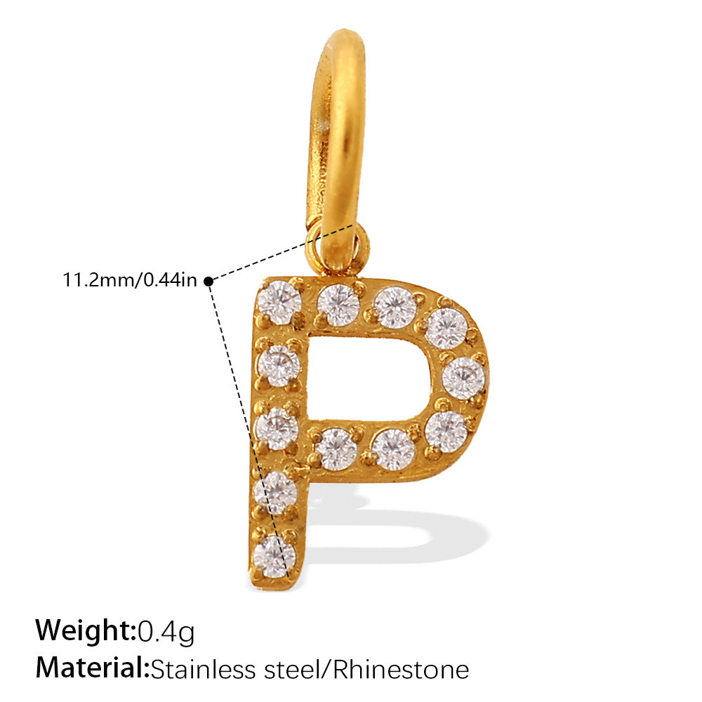 Wholesale Diamond-Encrusted 26 English Letter Charms for Jewelry