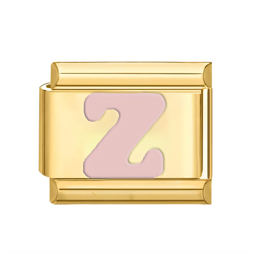 Wholesale ltalian Charms DlY Composable Bracelet Letter Module Stainless Steel DlY Bracelet