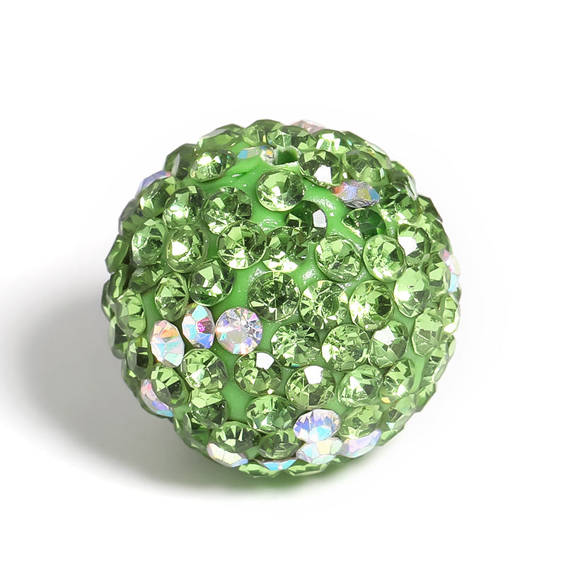 Wholesale 10pcs/pack 16mm Shambhala Clay Drill Ball Colorful Rhinestone Soft Clay Beads ACC-BDS-BoLG001