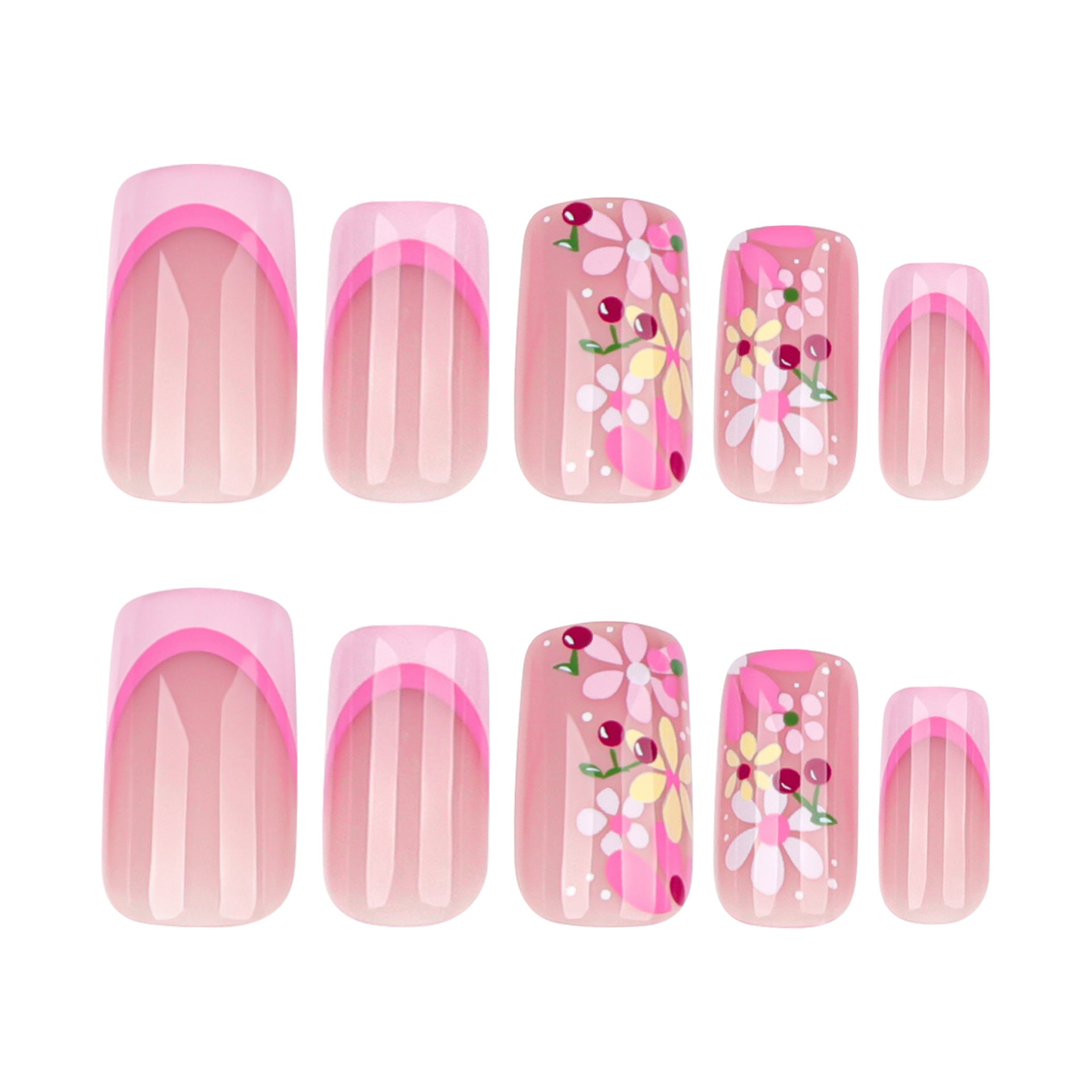 Wholesale 24 Pieces/box Contrast Color Flower Bow Nails Kits Nail Stickers