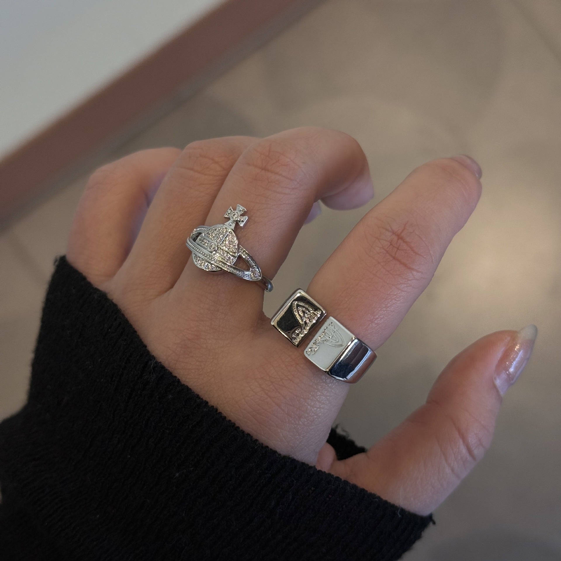 Wholesale Saturn Zircon Open Ring Trendy Fashion Jewelry Accessory for Women Gift