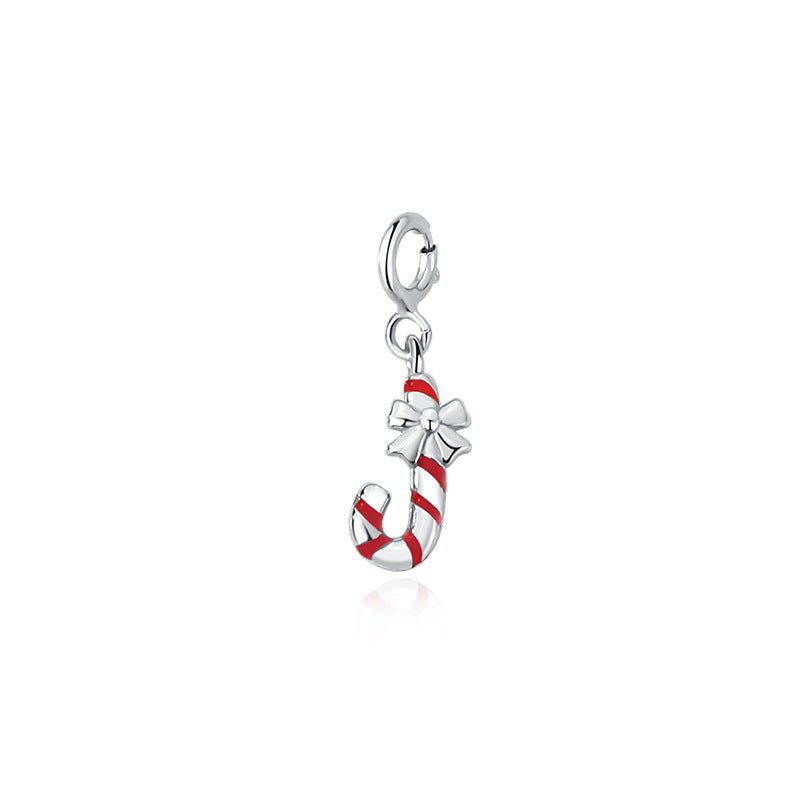 Wholesale 925 Sterling Silver Christmas Candy Cane Necklace ACC-NE-YuanFan004