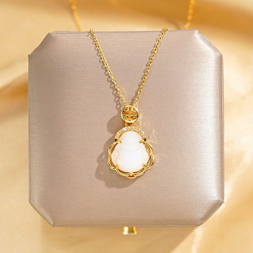 Wholesale Electroplated Micro-diamond-studded Titanium Steel Necklace ACC-NE-Qingyan004