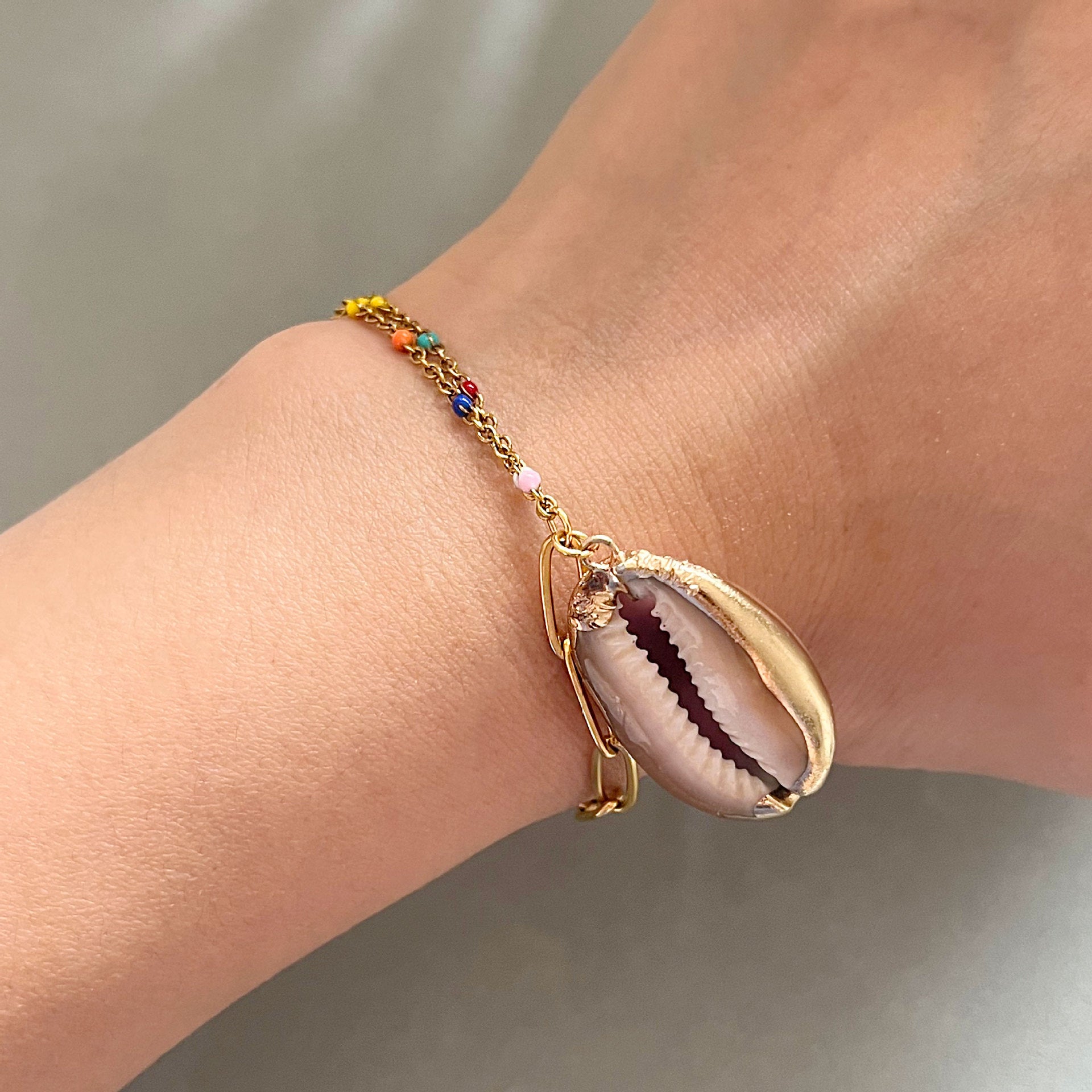 Wholesale Shell Oil Drop Double-Layer Bracelet
