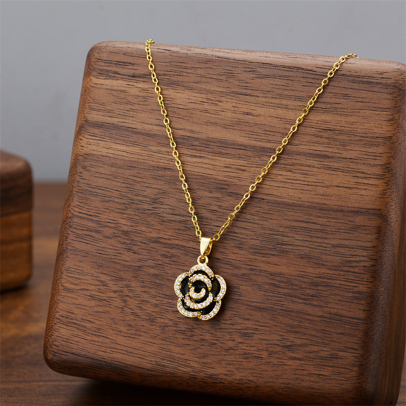 Wholesale Light Luxury Titanium Steel Necklace ACC-NE-Quanx007