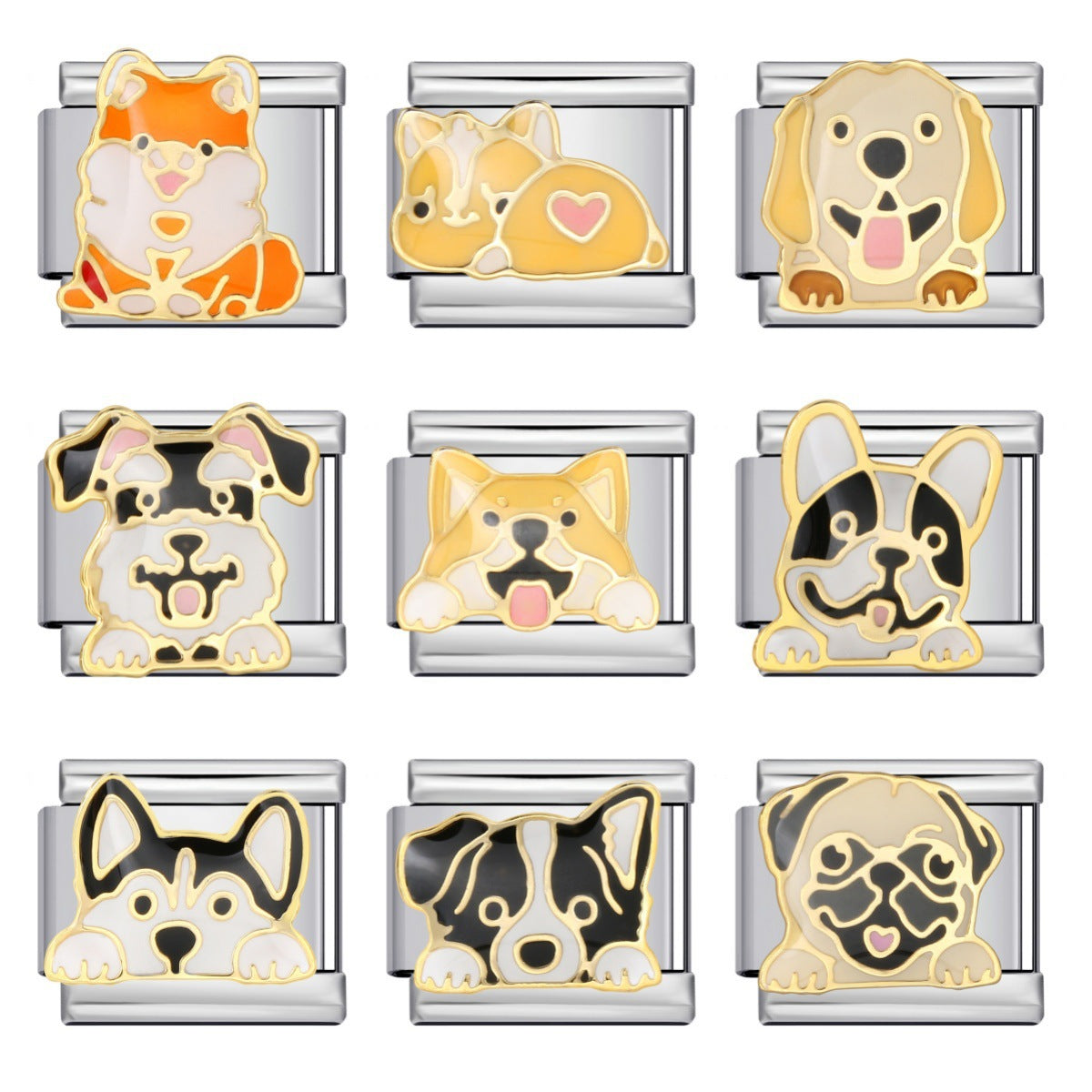 Wholesale Cute Dog Series Bracelet Stainless Steel Gold Plated Husky Corgi Shepherd Fashion Jewelry Accessory Gift Boutique Resale