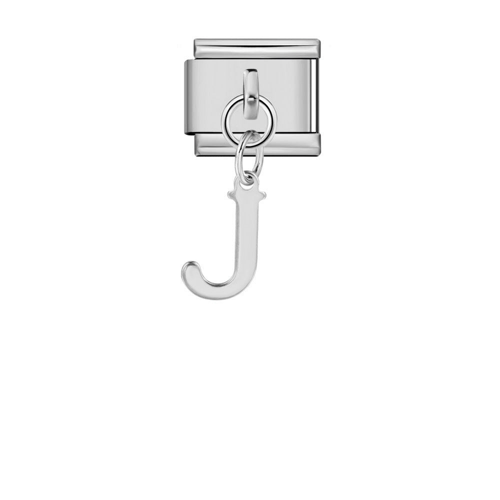 Wholesale Italian Charm Bracelet 9mm DIY Silver Simple Letter  Creative Stainless Steel Composable Bracelet