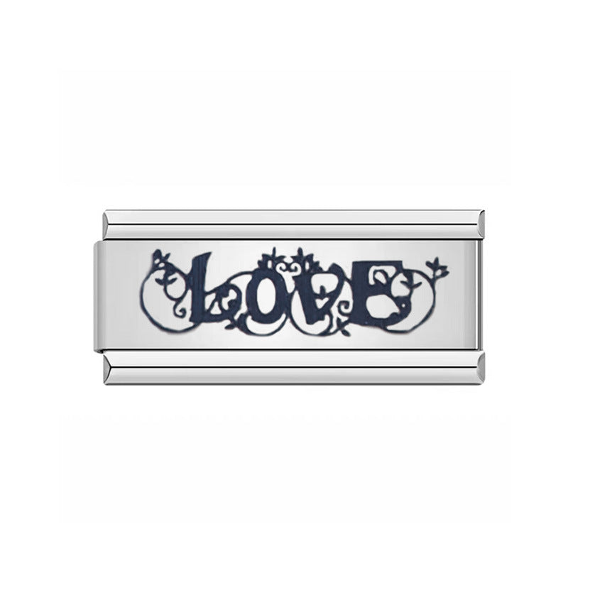 Wholesale Stainless Steel Square Modular Heart Bracelet Unisex Jewelry Accessory For Gift And Casual Wear