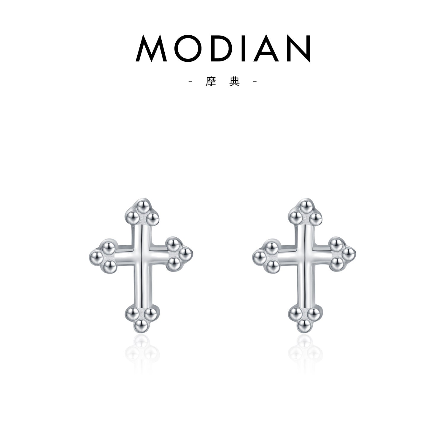 Wholesale Vintage Silver Mini Cross Earrings