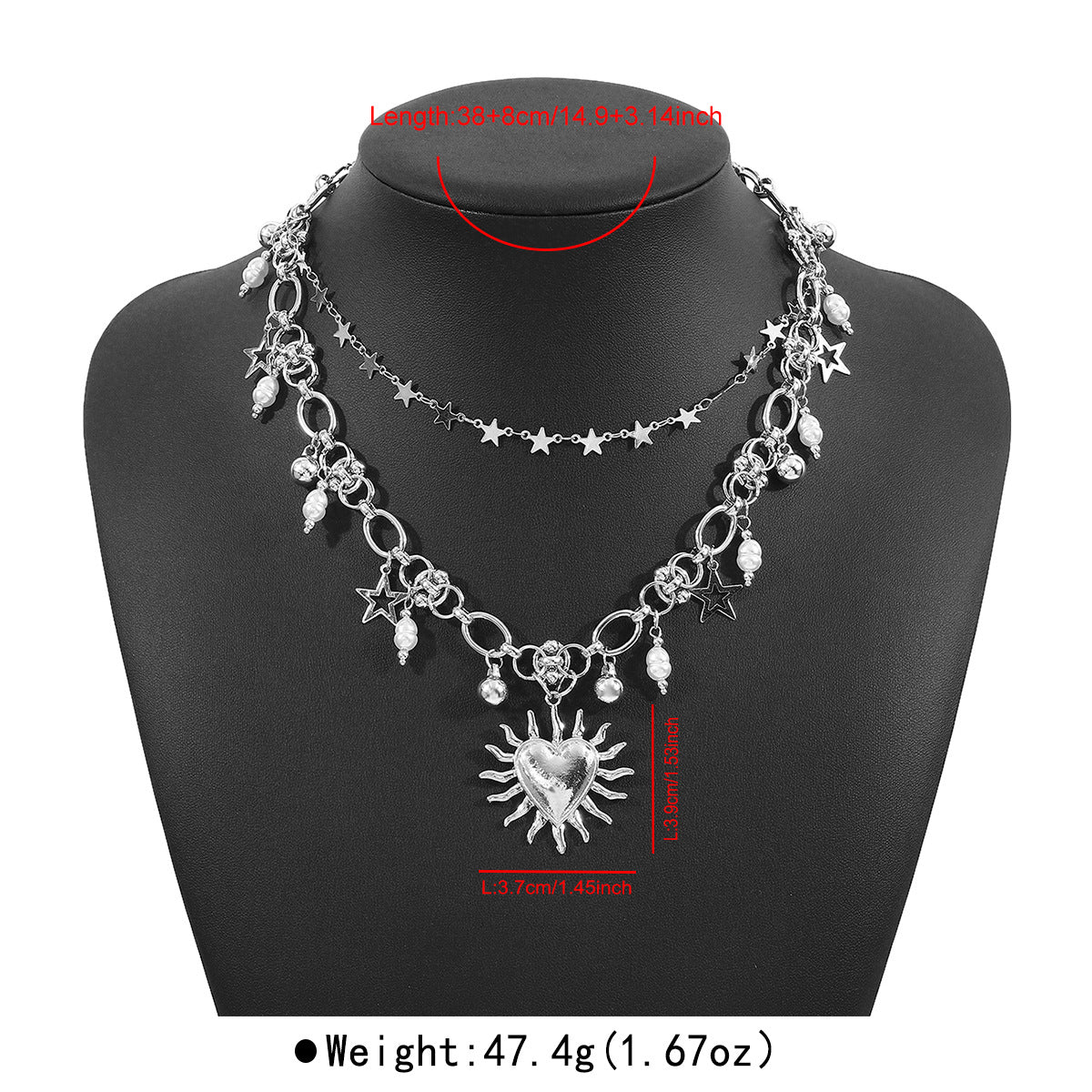 Wholesale y2k personality cold style star love pendant necklace