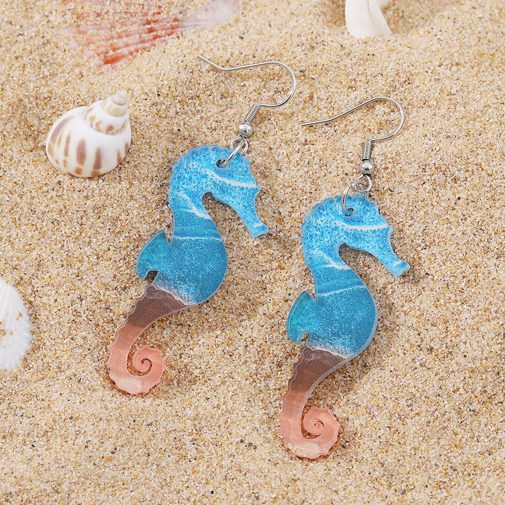 Wholesale Bohemian Ocean Wind Summer Sea Turtle Shell Acrylic Earrings ACC-ES-ChuLian020