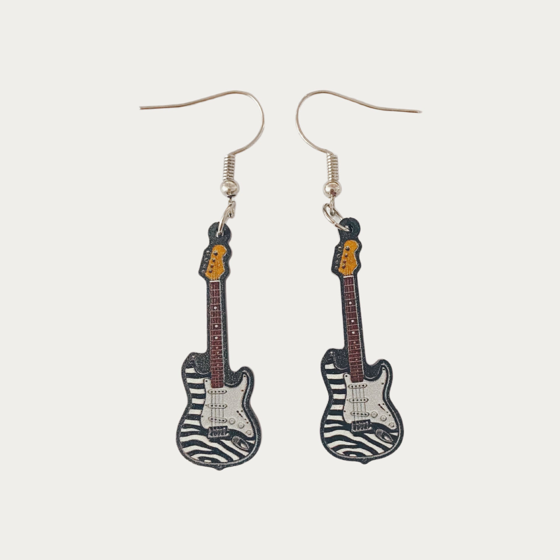 Wholesale Punk Retro Fun Acrylic Electric Guitar Earrings