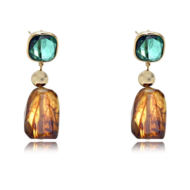 Wholesale Simple Amber Crystal Earrings ACC-ES-JiuJia001