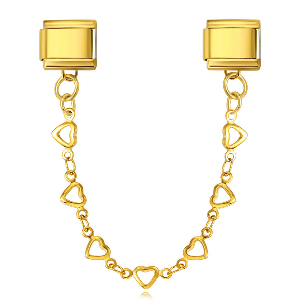 Wholesale 9mm Italian Charm Starter Bracelets DIY Hearts and Love Single Section Creative Stainless Steel Composable Bracelet
