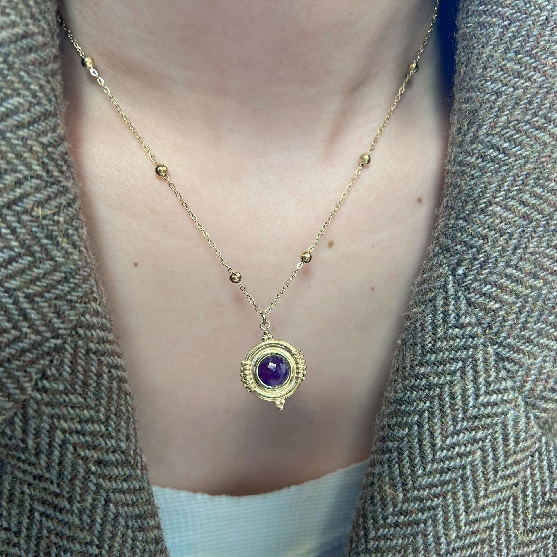 Wholesale Stainless steel Colorful Natural Stone Pearl Beaded Necklace