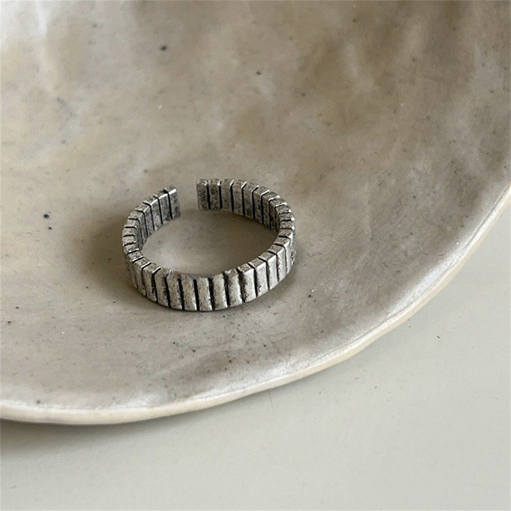 Wholesale Vintage Plain Black Agate Ring Open Adjustable Ring ACC-RS-Yues005