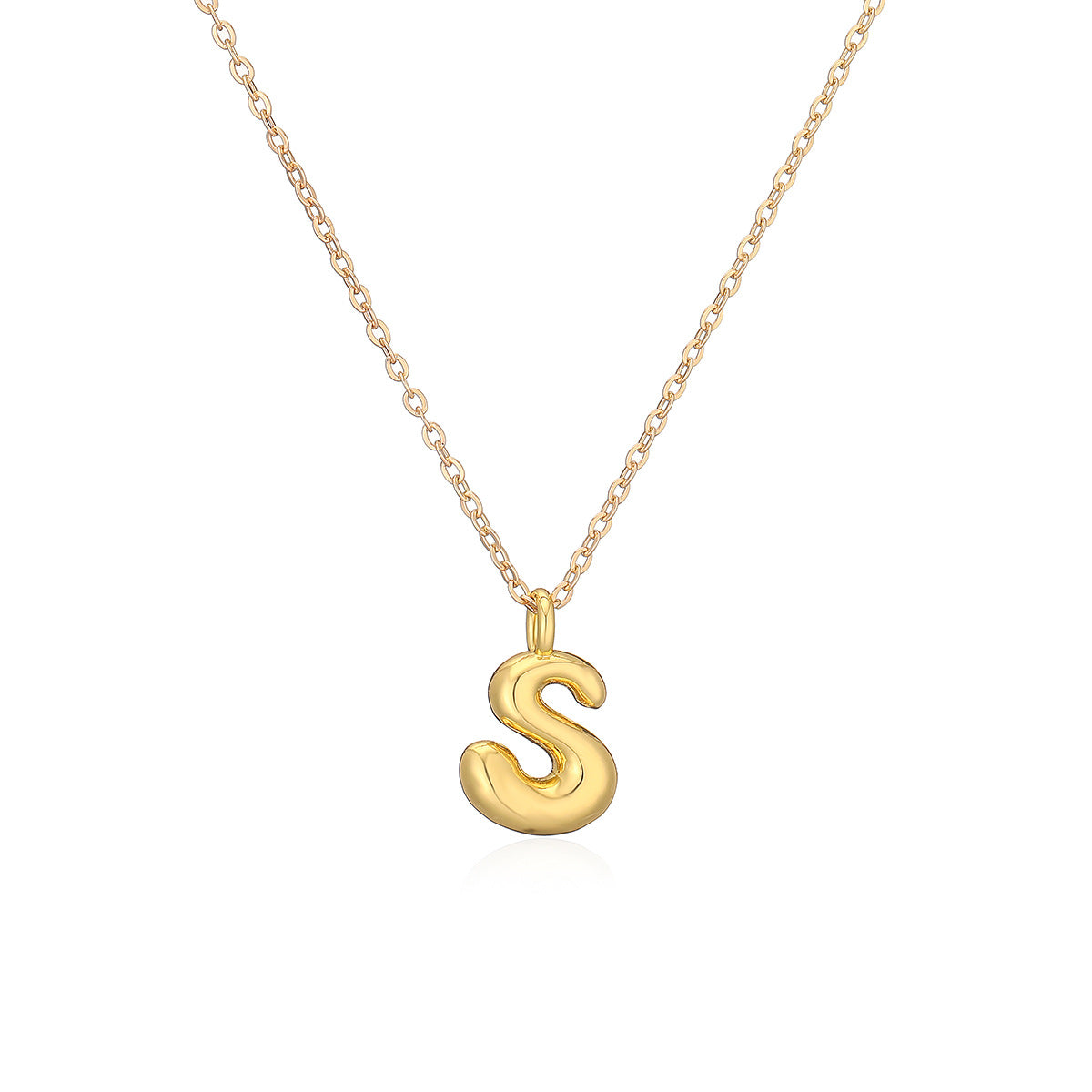 Wholesale Copper Plated Real Gold 26 English Letters Pendant Necklace ACC-NE-AG010
