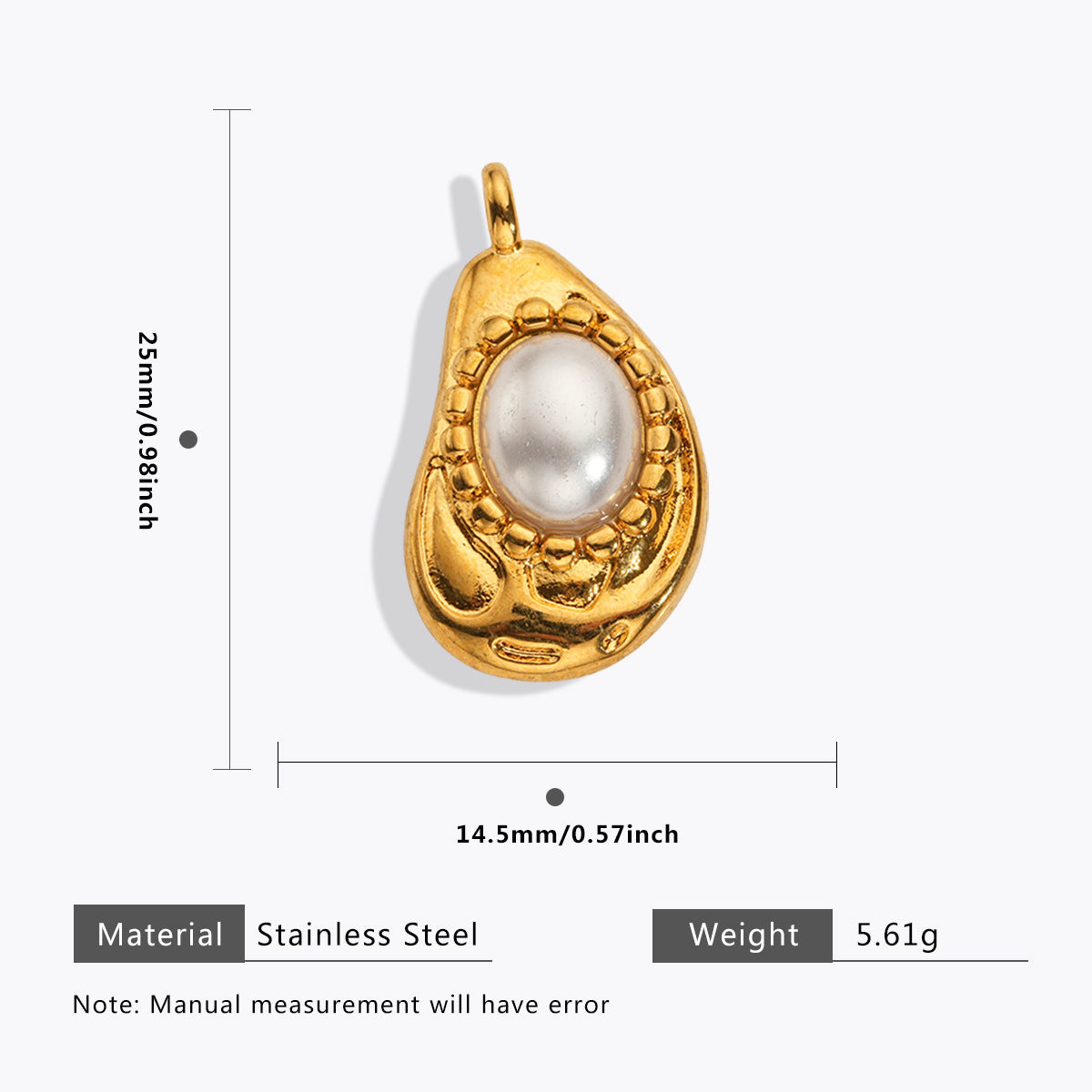 Wholesale 5pcs Stainless Steel  Pearl Pendant Oil Drop Pendant Bell Flower Pendant