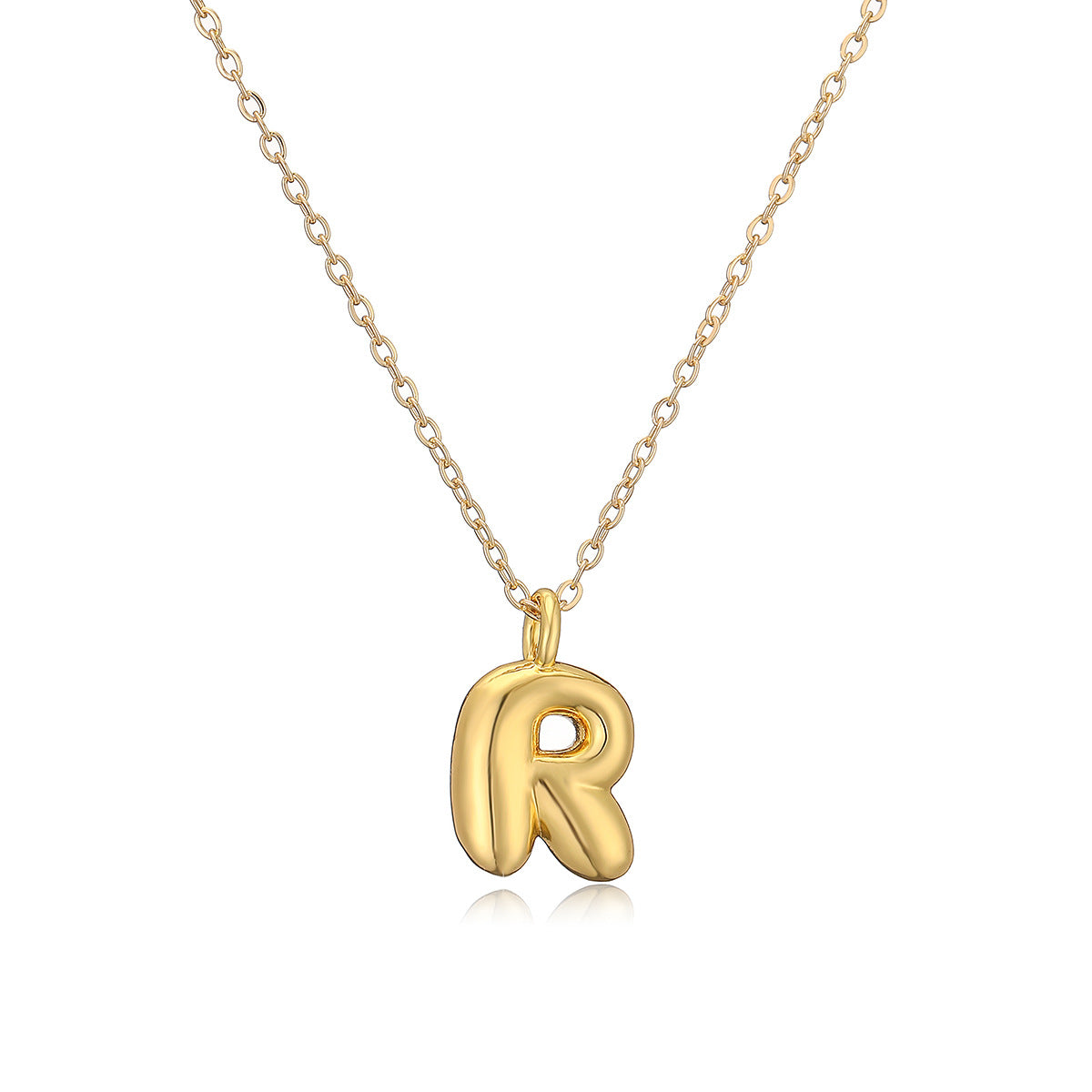 Wholesale Copper Plated Real Gold 26 English Letters Pendant Necklace ACC-NE-AG010