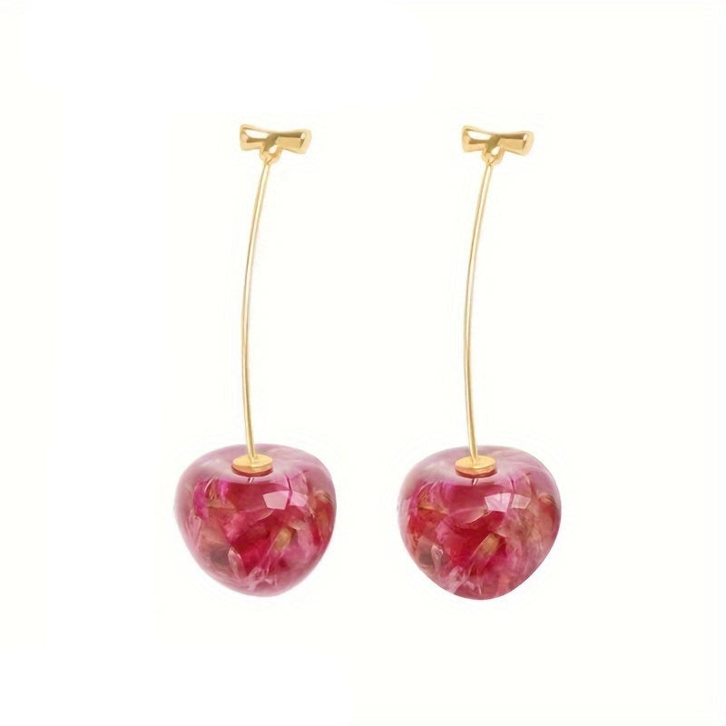 Wholesale Cherry  Light Luxury Niche Earrings