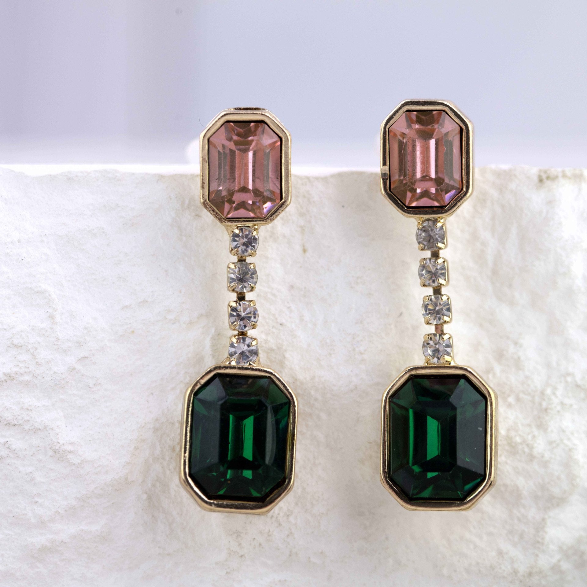 Wholesale Copper plated gold geometric tassel earrings