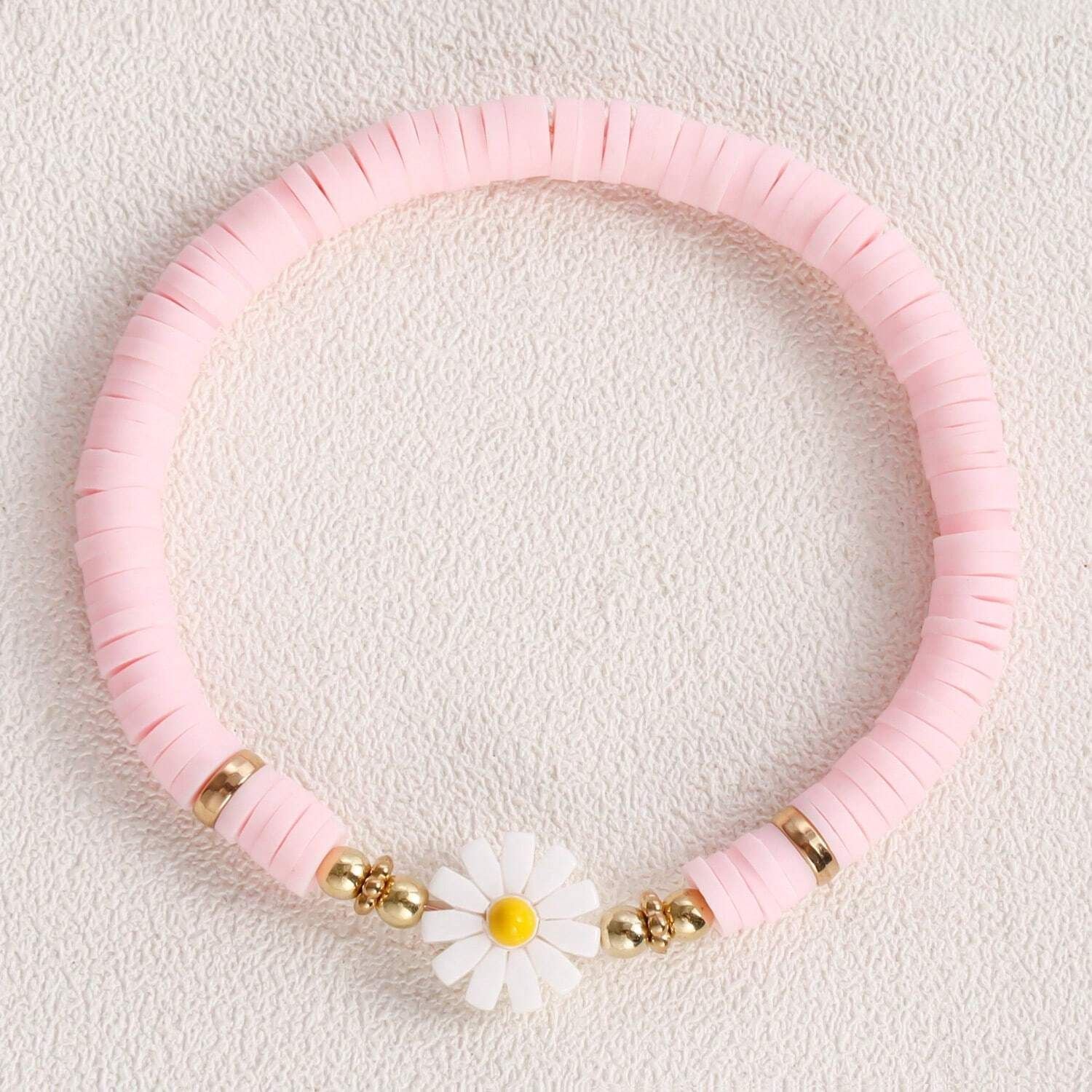 Wholesale Beach Daisy Fairy Bracelet Woven Soft Clay Bracelet ACC-BT-Chens003