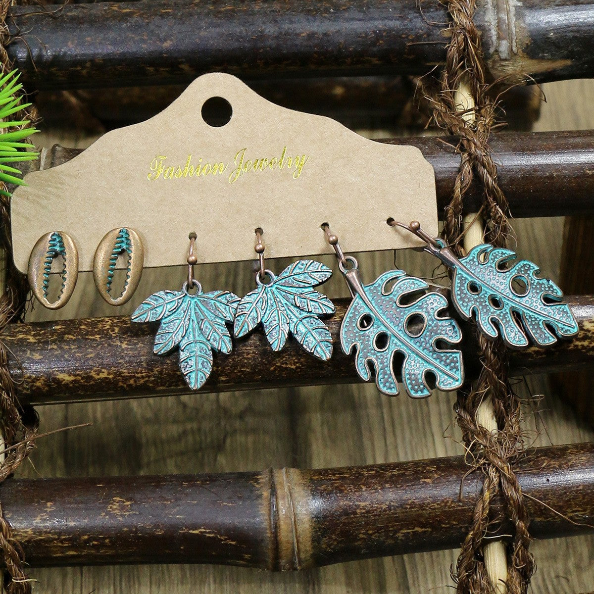 Wholesale Retro Ethnic Style Ocean Style Holiday Starfish Shell Earrings Set Vintage Earrings ACC-ES-HanH018