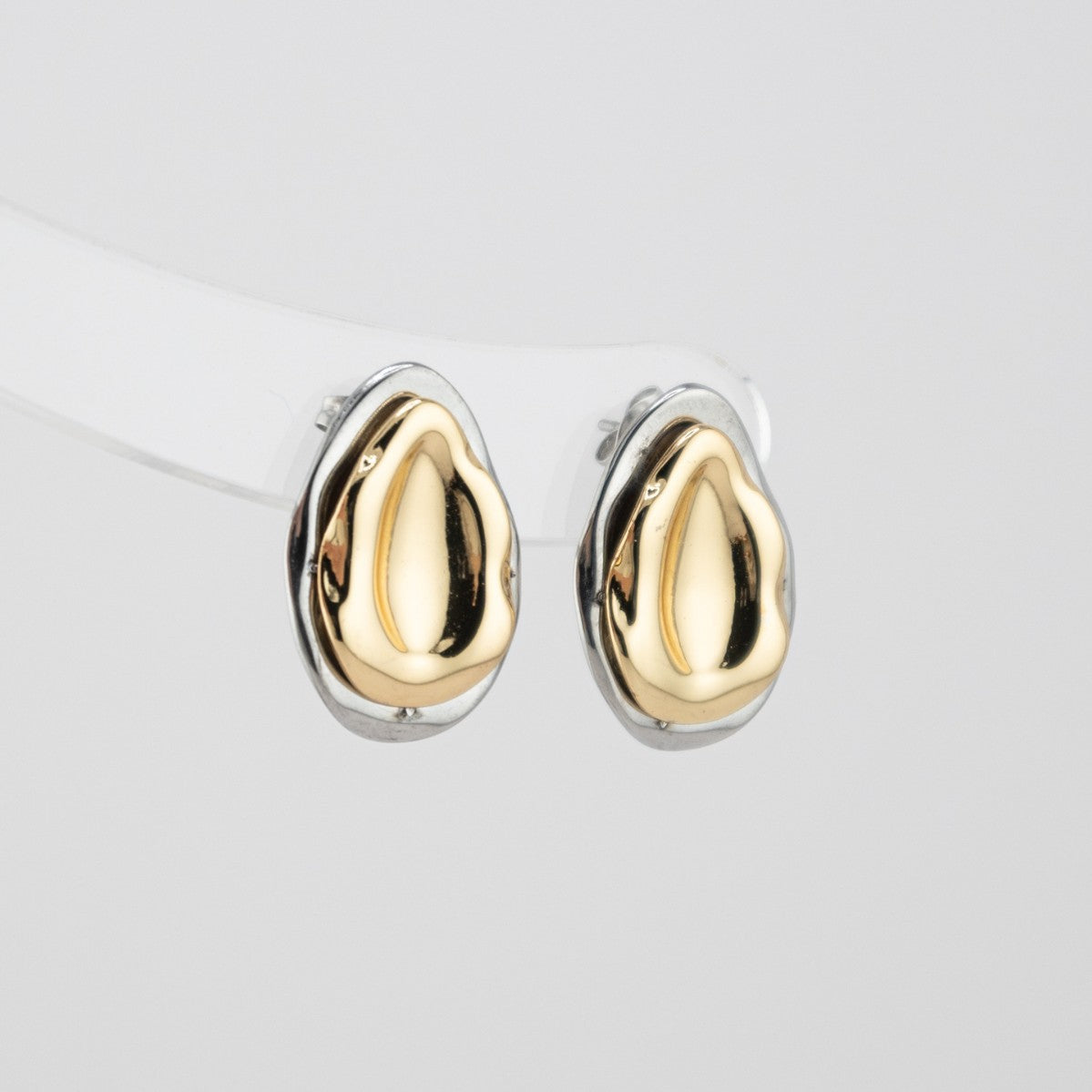 Wholesale Stainless Steel PVD Gold Plating Geometric Earrings Two Way Wear Chic Fashion Accessory