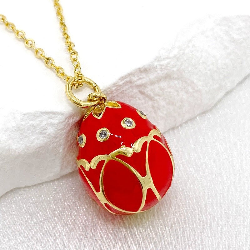 Wholesale 14K Colorful Pendant Easter Egg Pendant Necklace