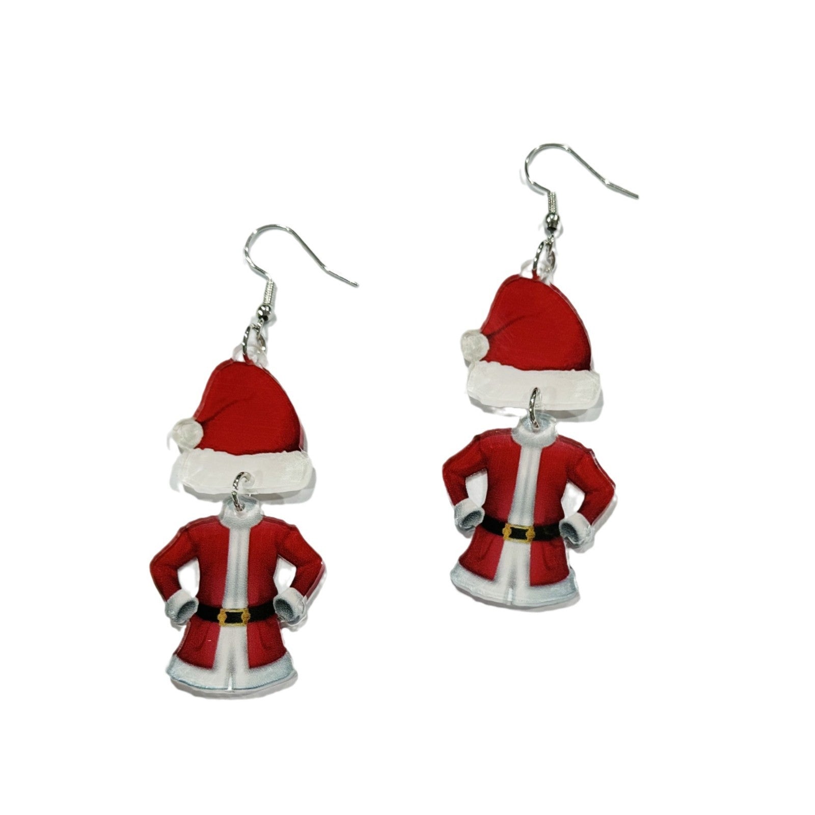 Wholesale  Christmas Charm Santa Claus Costume and Christmas Hat Long Tassel Earrings