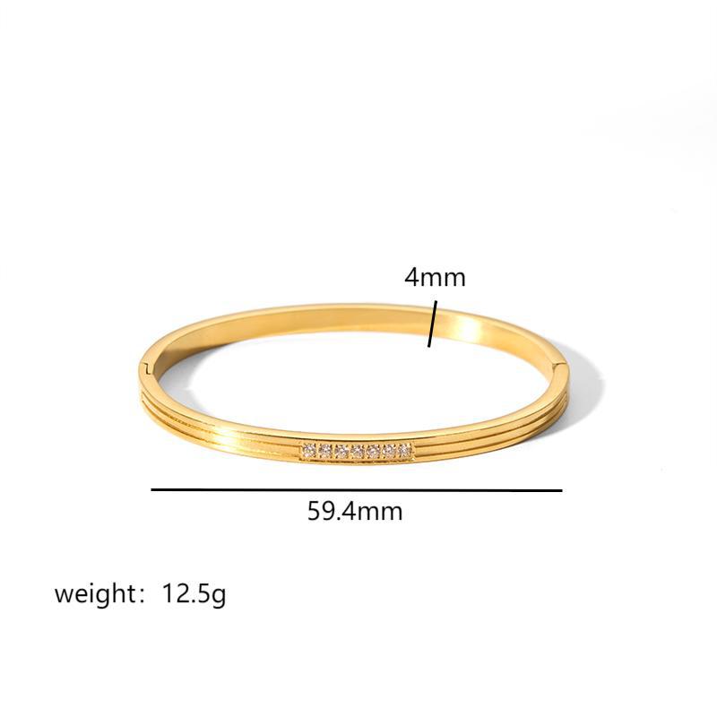 Wholesale Light Luxury Style 18K Gold Stainless Steel Inlaid Zirconium Bracelet ACC-BT-LiQuan001