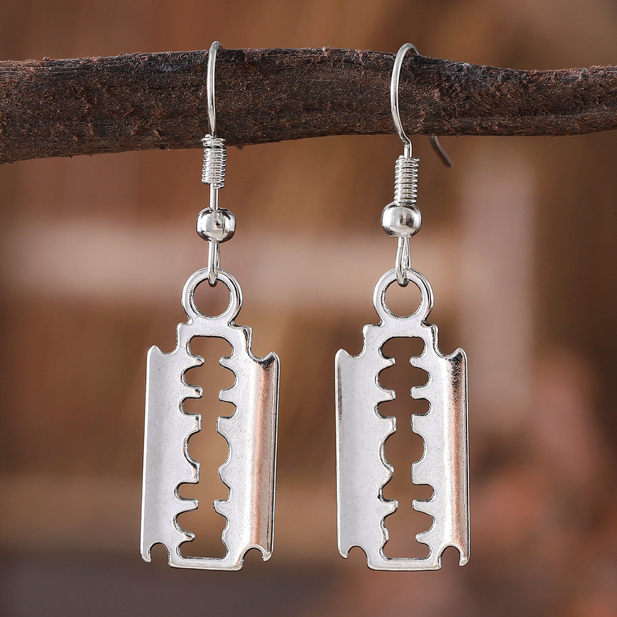 Wholesale Blade Pendant Earrings Punk Hip Hop Style Trendy Zinc Alloy Jewelry Accessory For Boutique Resale
