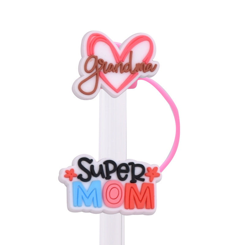 Wholesale Random 100pcs Super Parent Series PVC Soft Straw Tube Cap