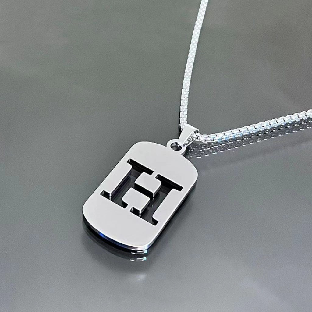Wholesale  26 English letter necklace titanium steel chain